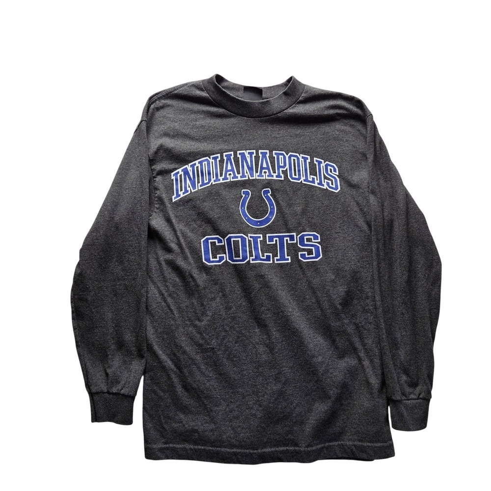 Indianapolis Colts Shirt Mens Medium Gray NFL Football Team Apparel Long Sleeve